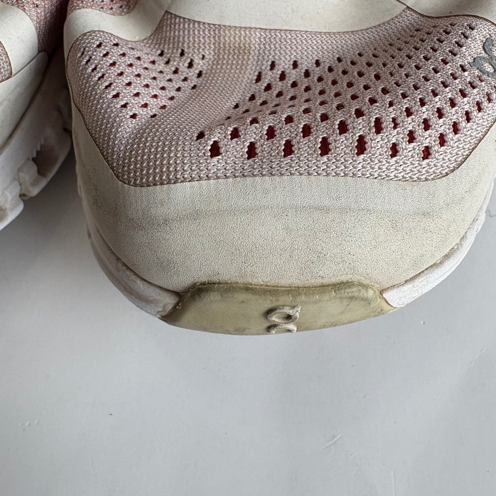 On Cloud Running Shoes Womens 9 Rust Red White Low Top Athletic Sneakers - Picture 5 of 12